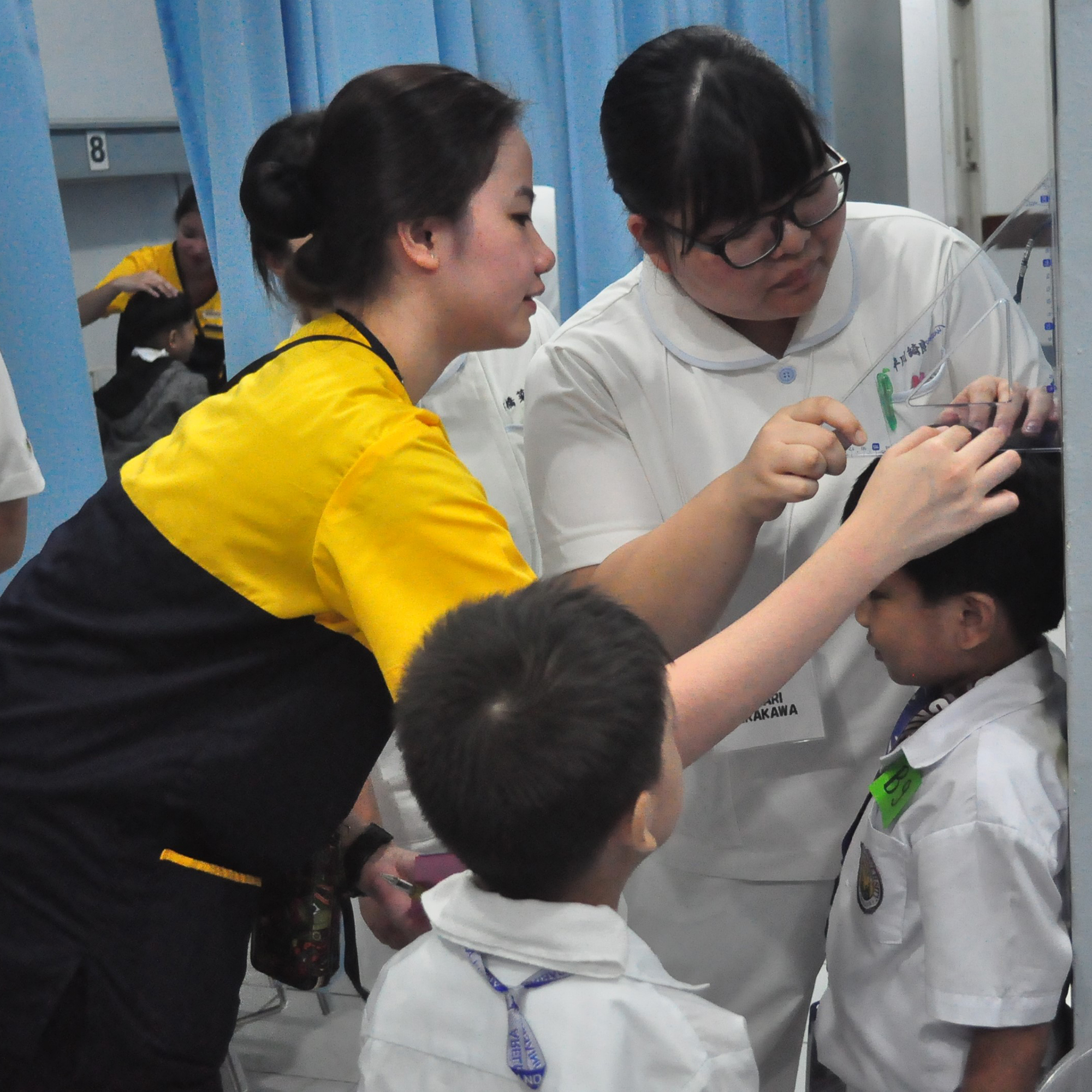 Gunma University Health and Welfare student and AU-INP student during the school screening at AU Legarda Campus.