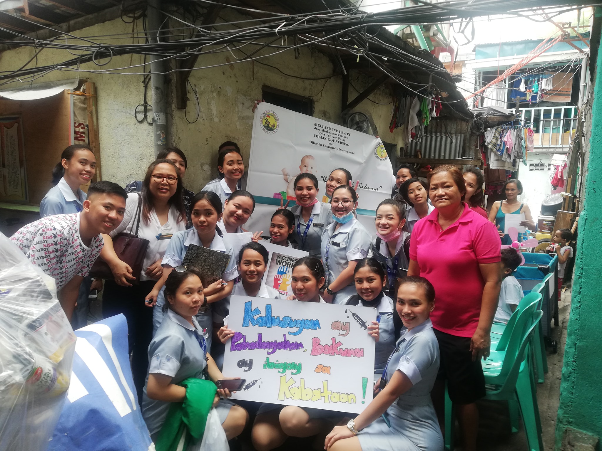 Information, education campaign about vaccines in Gutamco, Pasay City conducted by the College of Nursing, AU JAS Campus.