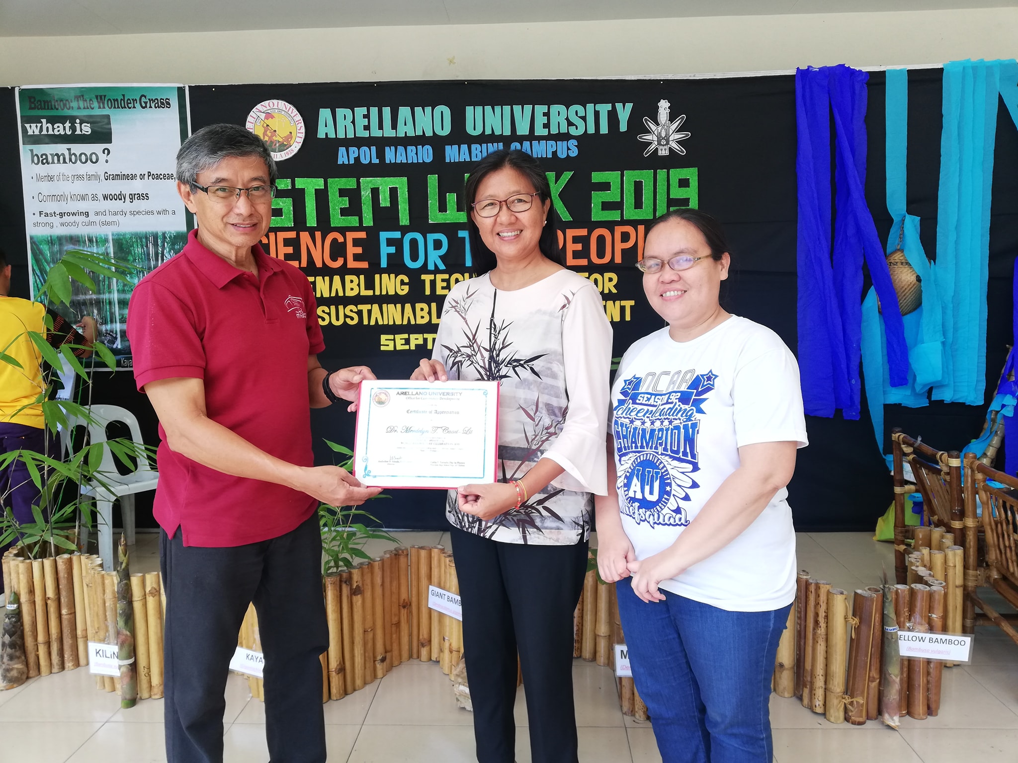 Celebration of World Bamboo Day in AU Mabini Campus led by the Junior HS Department.
